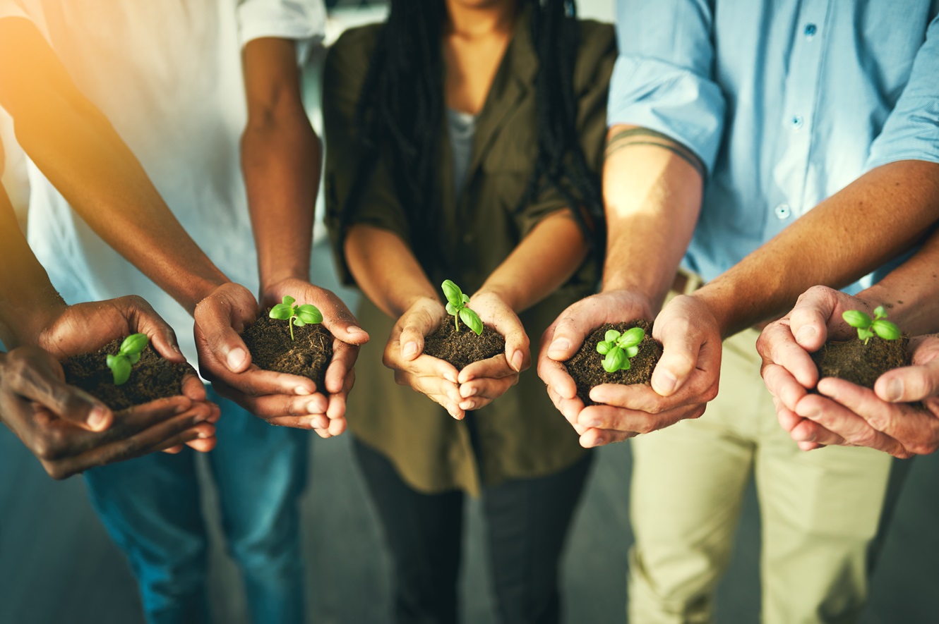 concept of esg compliance using small plants